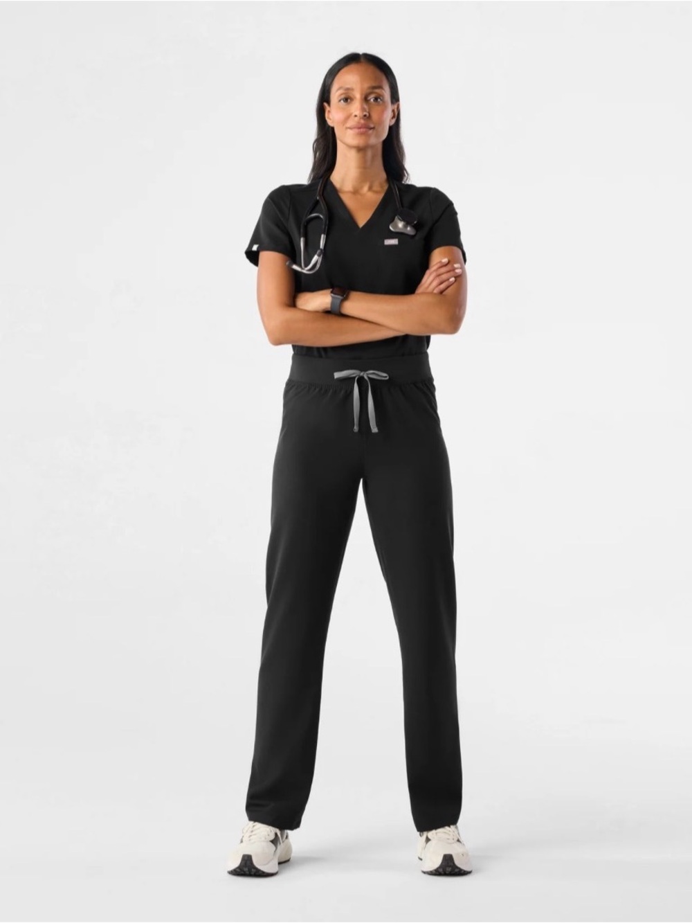 Figs Black Straight Leg Scrub Pants